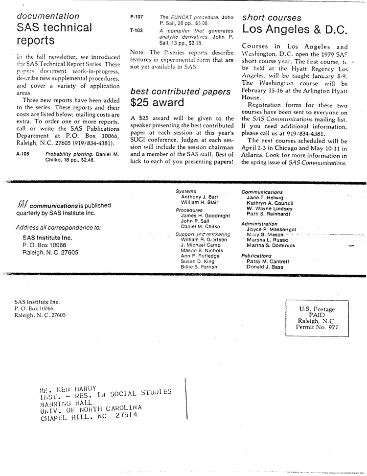 sas comms 15d