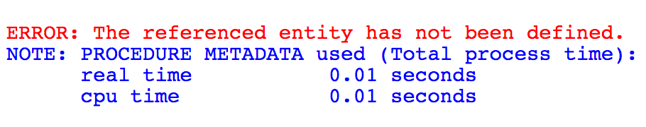 ERROR: The referenced entity has not been defined.